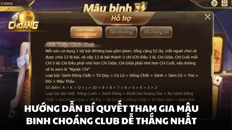 Hướng dẫn bí quyết tham gia mậu binh Choáng Club dễ thắng nhất